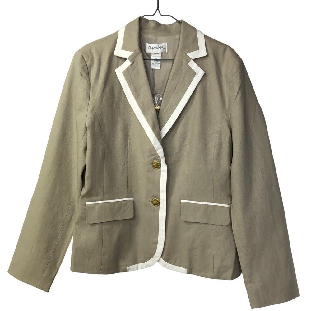CHADWICK‎ LINEN BLEND BLAZER  SIZE 14 NEW WITHOUT TAG